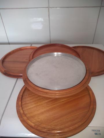 Base 5 bases madeira pra pizza - Foto 2