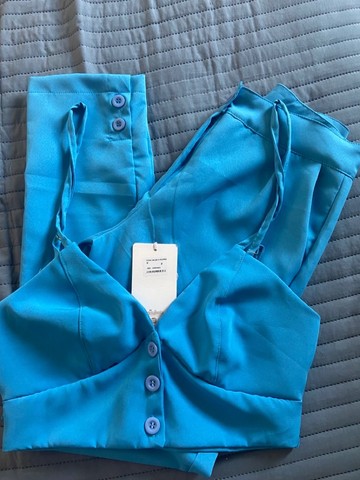 Conjunto Calça e cropped azul  - Foto 2
