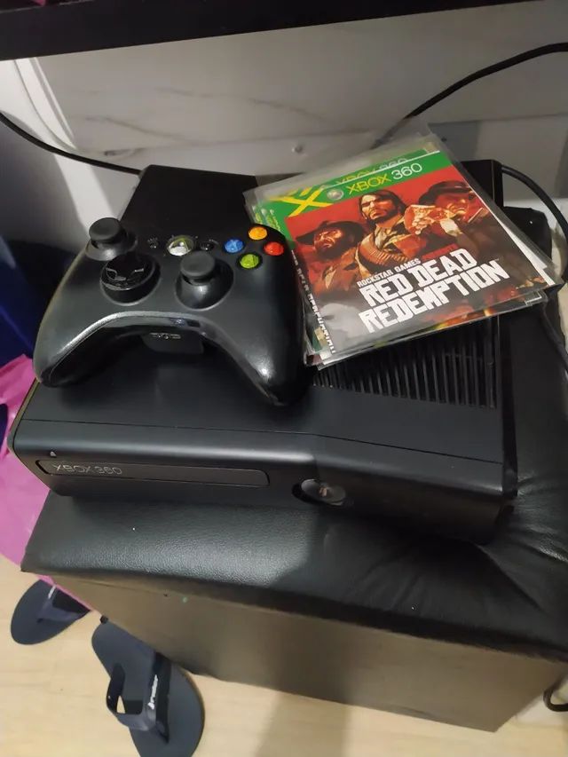 Console Xbox 360 Slim RGH 450 Jogos - Black Games