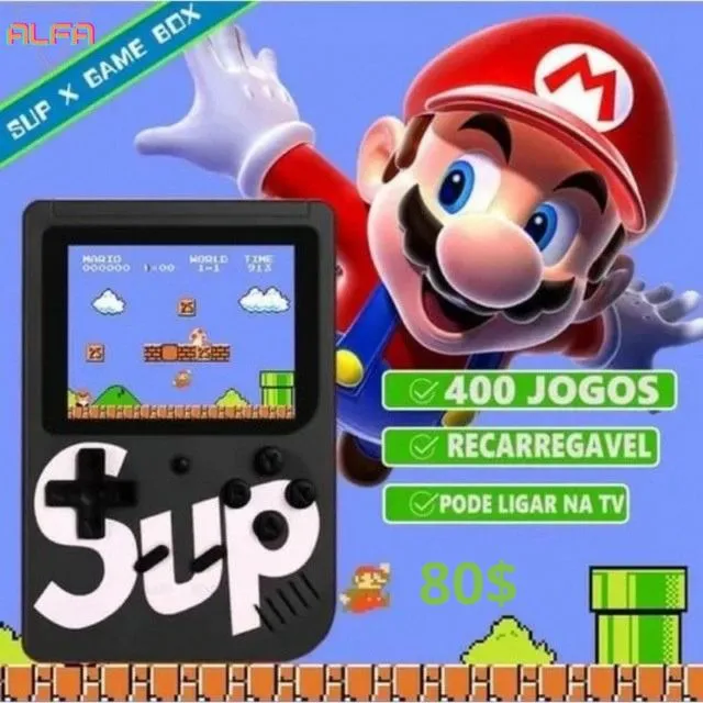 Mini Game Portátil 400 Jogos Retro Sup Game Box Mega Premium em