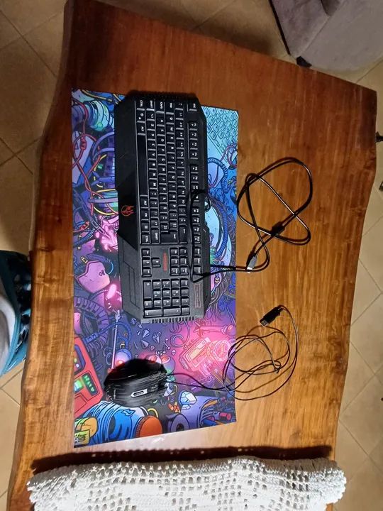 Kit teclado gamer mouse gamer e mousepad grande - Foto 4