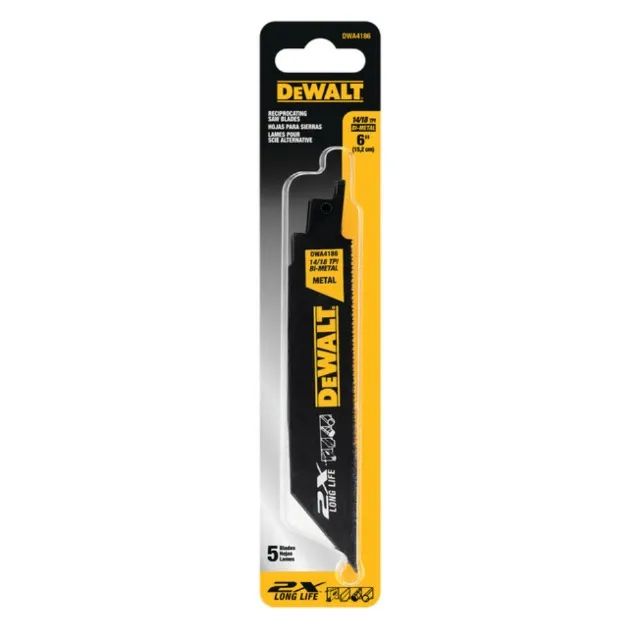 Lâmina de Serra Sabre Bimetal Alto Rendimento 6'' 150mm x 14TPI 5 Peças Dewalt DWA4186 - Foto 3
