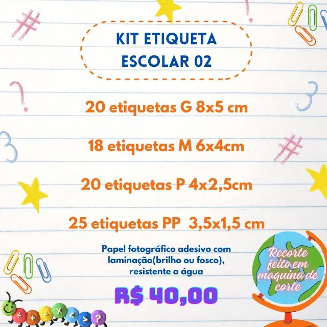 Adesivo Etiqueta Escolar - Foto 2