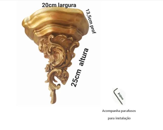 Oratório Peanha dourada envelhecida suporte para imagem ou santo antigo