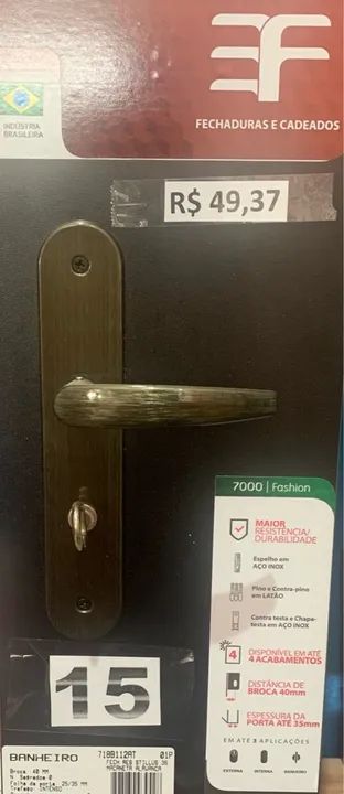 FECHADURA STILLUS BRONZE BANHEIRO OU EXTERNA 
