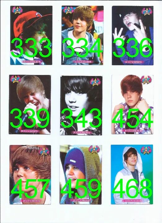 5 Cards Cartas Figurinhas Justin Bieber Idolos Pop Music - Foto 4