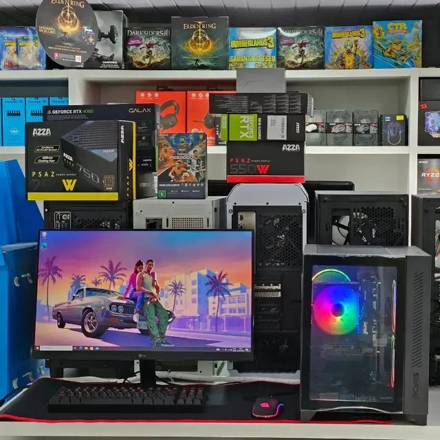 PC Gamer + Monitor 24pl Ryzen 5 5500 Rx 580 8gb 