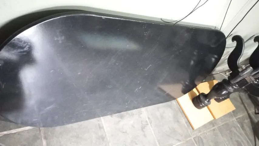 Mesa compensado e mdf oval preta  - Foto 2