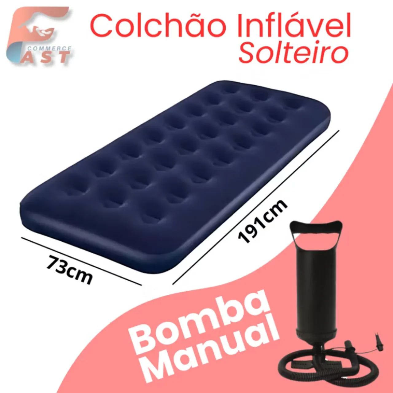 Kit Colchão inflável solteiro + bomba de ar - Foto 5
