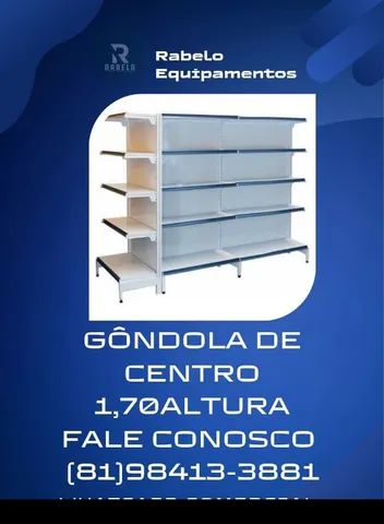 Gôndolas de centro de 1,70A com 10 bandejas em até 10x sem juros no cartão 