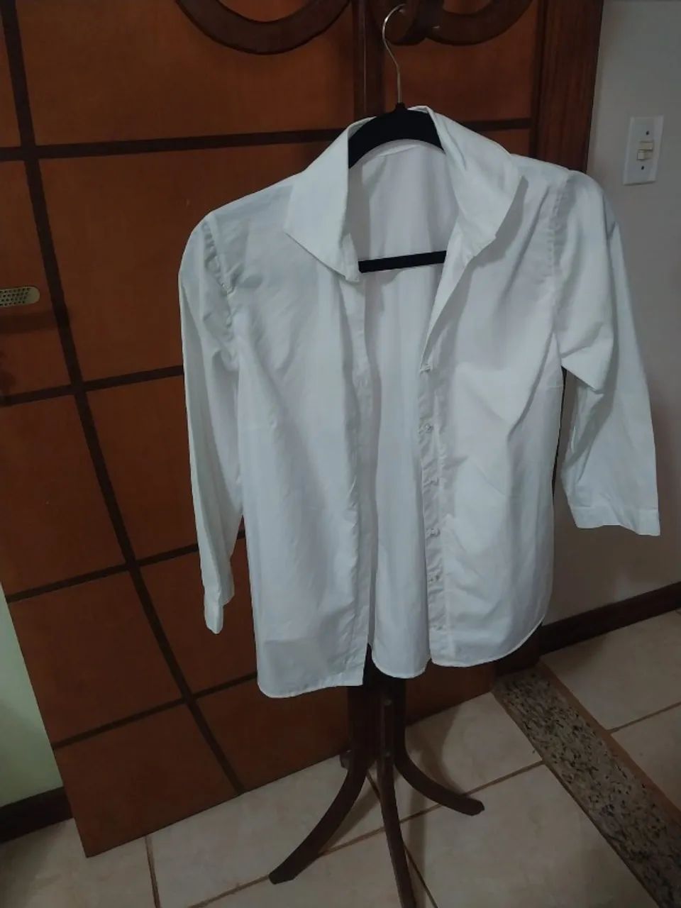 Camisa Feminina Branca algodão Egípcio