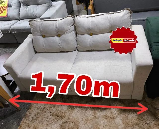 Sofá em Linho 1,70m (ENTREGAMOS EM ATÉ 24h) - Foto 3