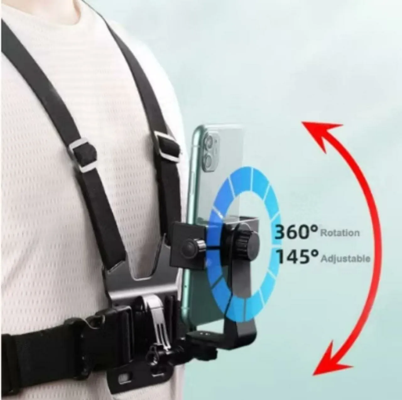 Suporte Peitoral para Celular com Rotação 360°