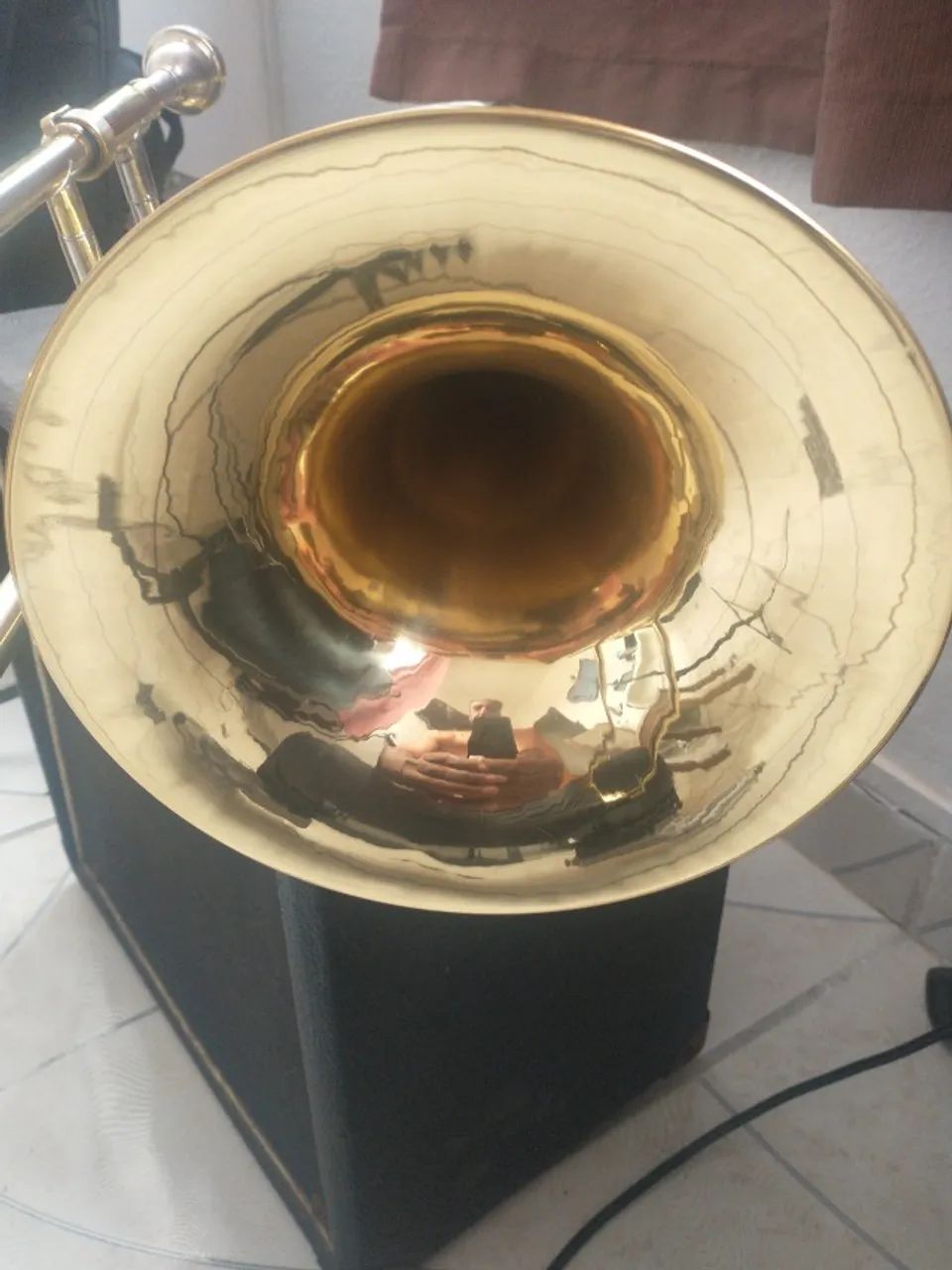 trombone tenor com chave shelter muito conservado e afinado para pessoas exigentes - Foto 4