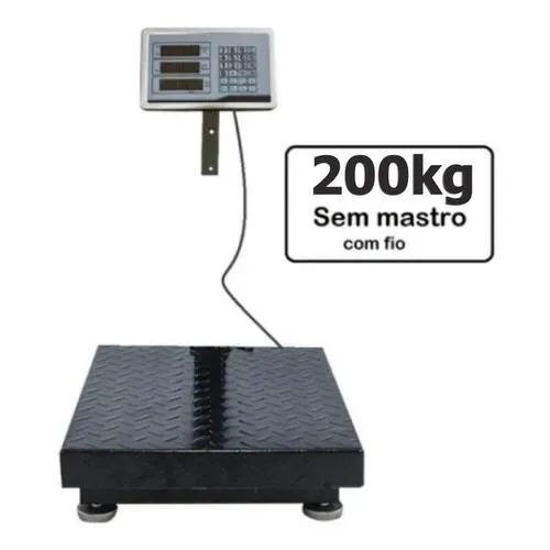 BALANÇA PLATAFORMA 200KG RECARREGAVEL COM PAINEL 