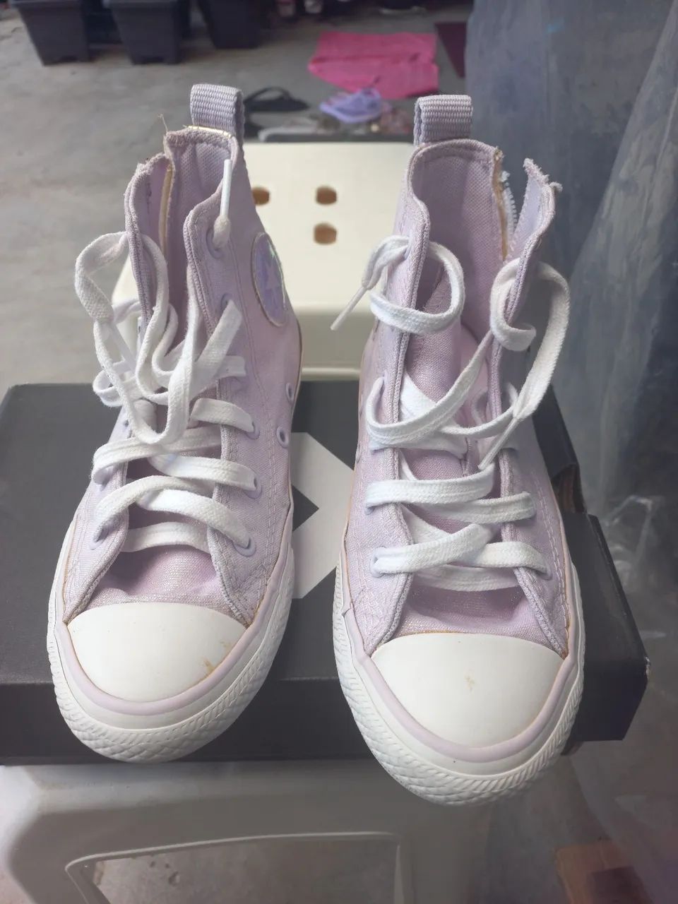 Tênis Allstar Glitter Lilas Converse Infantil - Tamanho 30 - Foto 2