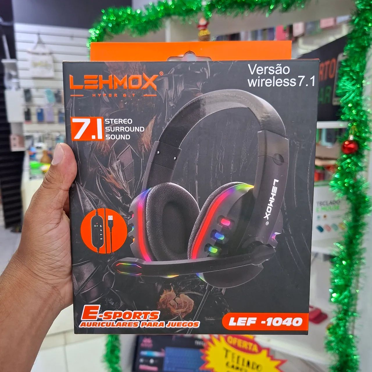 Headset gamer rgb com microfone USB - entrega em slz e região 