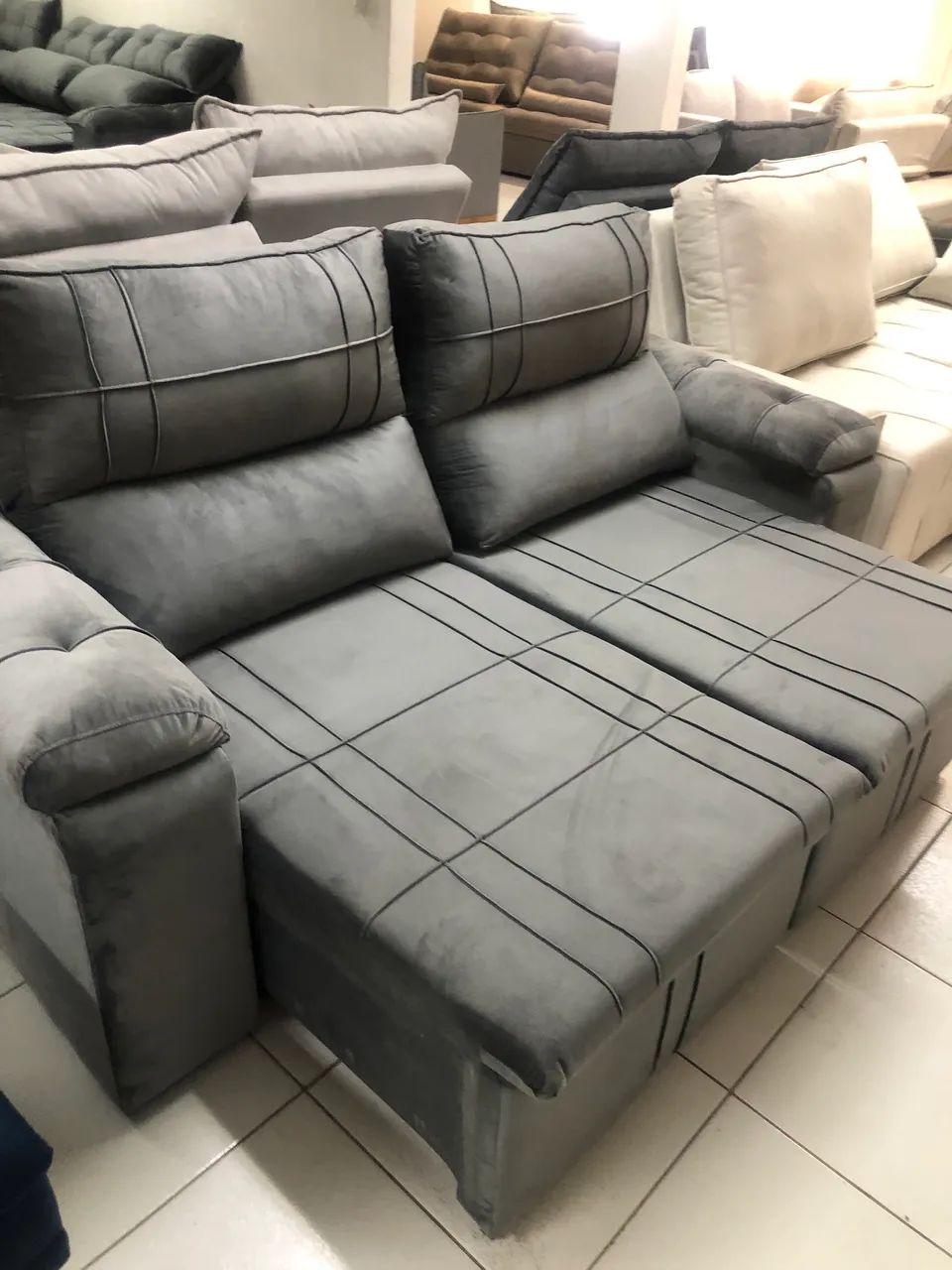 Sofá retrátil e reclinável 2m / NOVO / ENTREGAMOS  - Foto 2