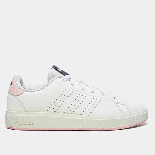 Tênis Adidas Advantage Base 2.0 Feminino - Bege+Rosa