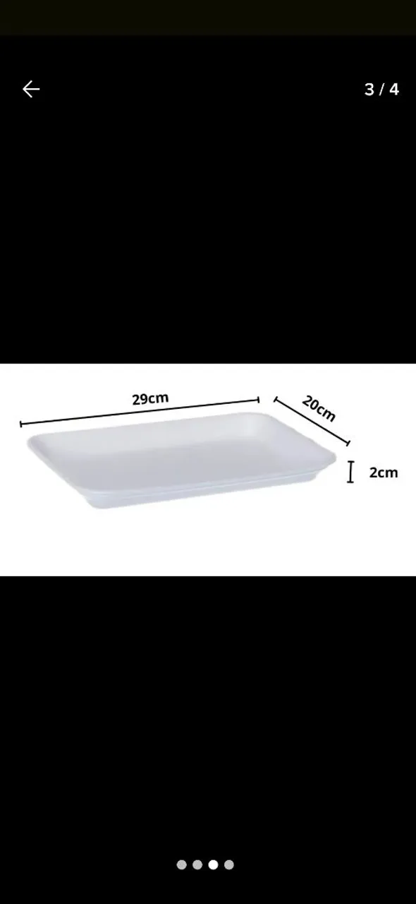 90 Bandejas de isopor Retangular Branca 29x20cm