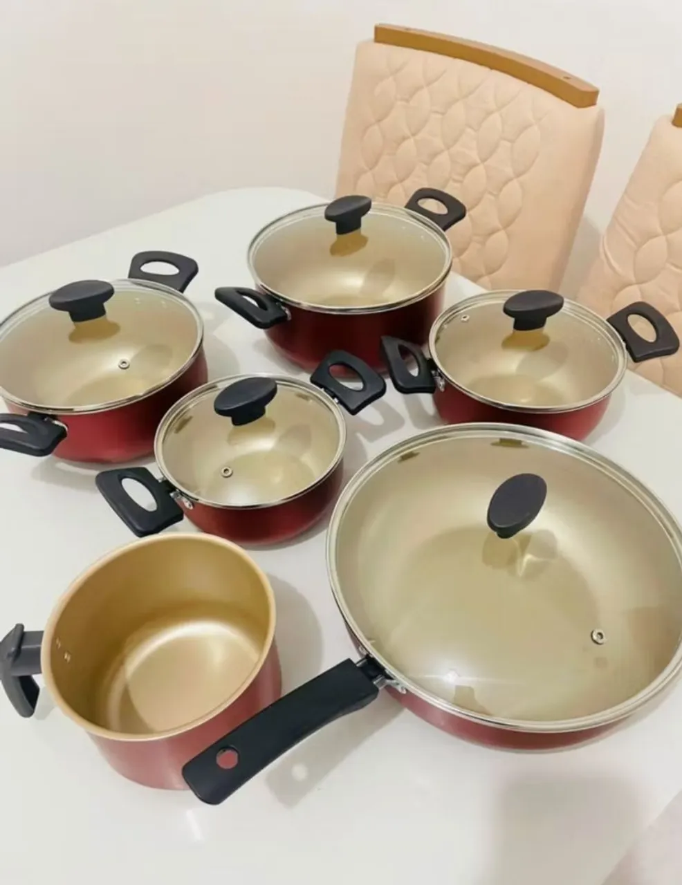 Conjunto de Panelas Antiaderente com Wok - 6 peças