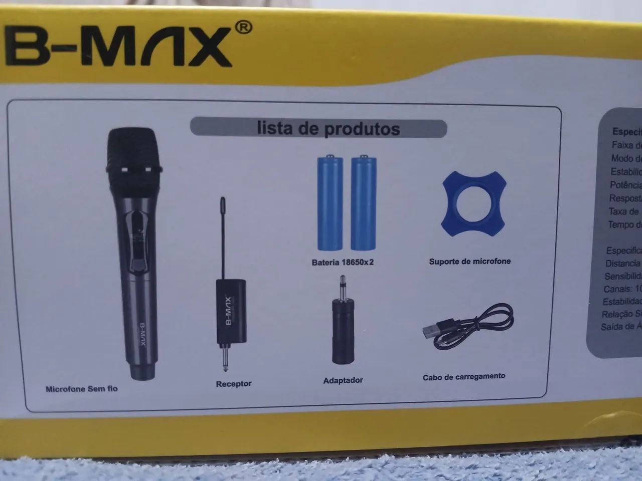 Microfone profissional sem fio recarregável usb com acessórios  - Foto 3