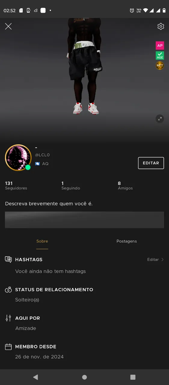 Conta online Do IMVU (Com AP,AGE,NFT , TRÊS FITS MONTADOS E SALA PÚBLICA FIXA