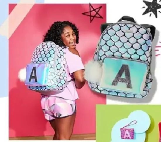 Mochila Justice Sereia com Lantejoulas + Letra "M" Personalizada - NOVA! - Foto 2