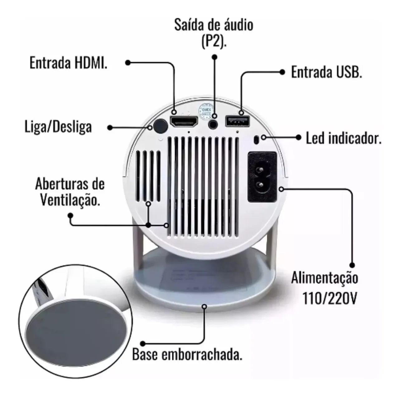 Projetor Portátil com Bluetooth e HomeShare - Foto 4