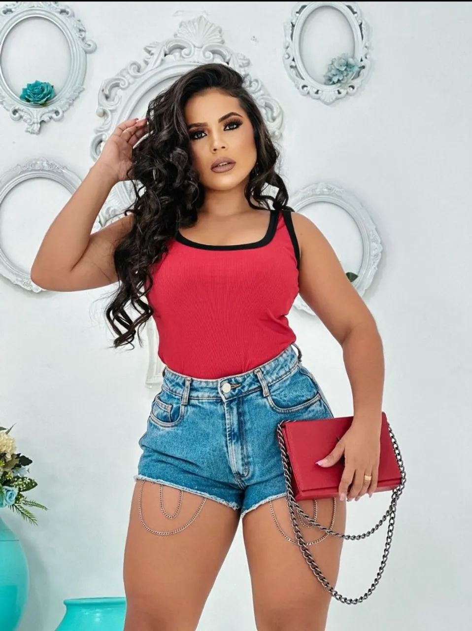 Regatinha tamanho único vermelha 