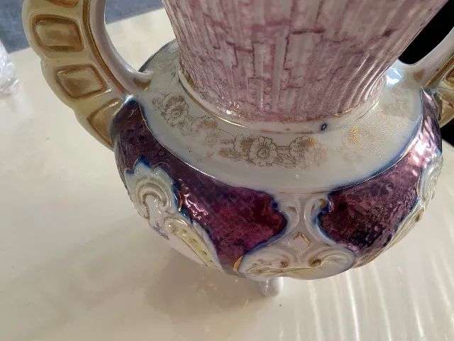 Ânfora antiga de porcelana policromada, - Foto 3