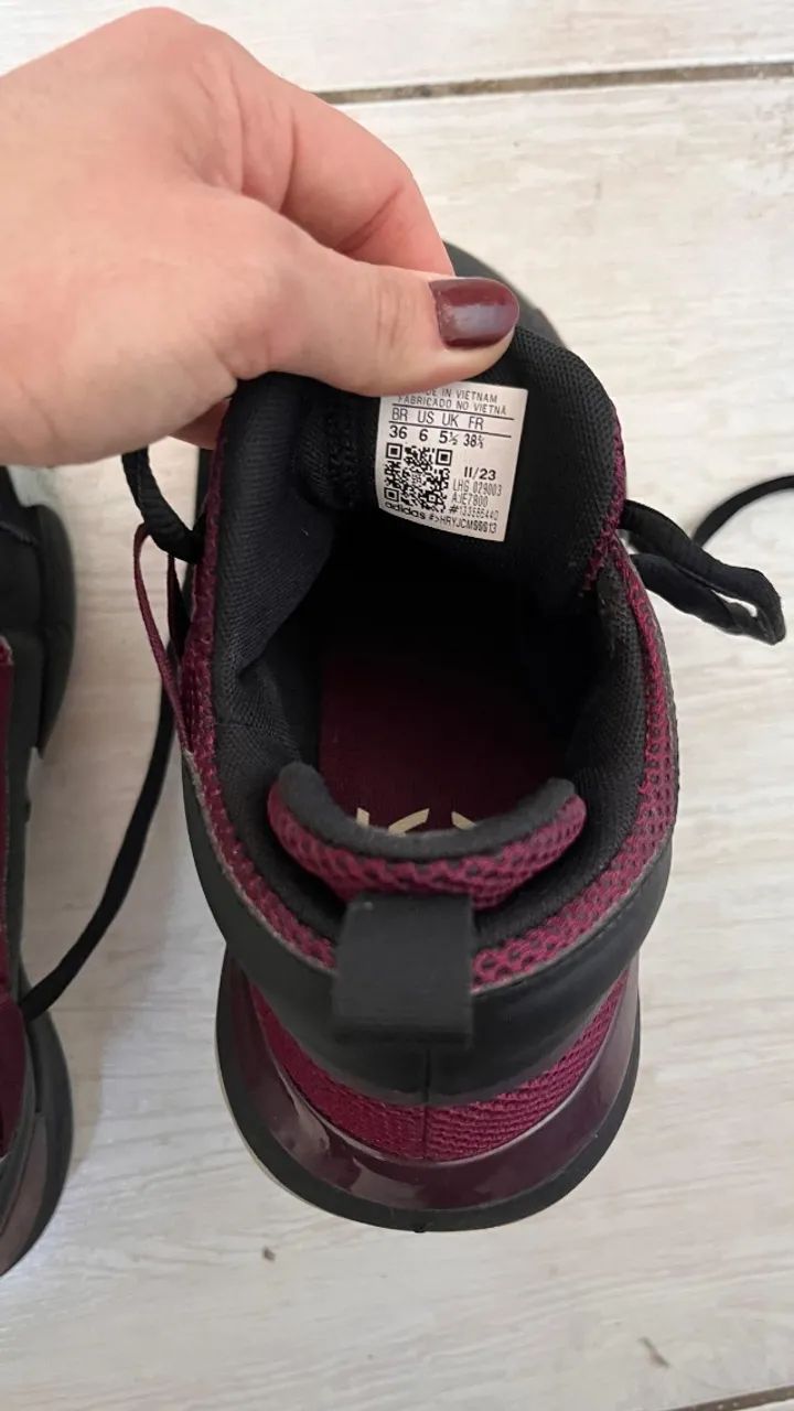 Tênis Adidas DON Issue 5 - Preto e Bordô - Nº 36 - Usado poucas vezes - Foto 5