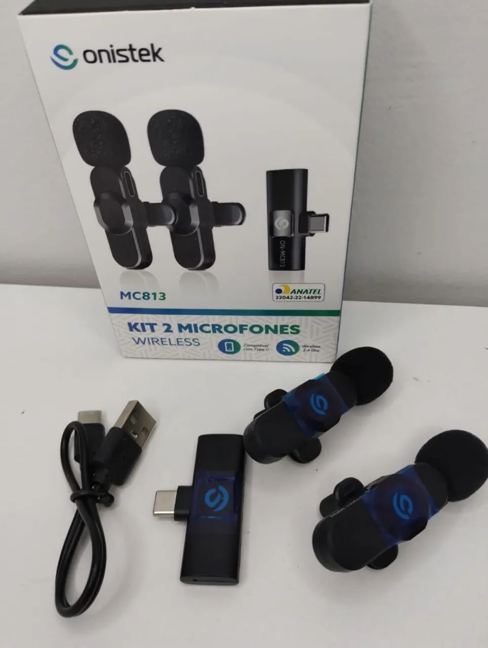 Kit 2 Microfones tipo c Wireless MC813 - Sonistek - Foto 4