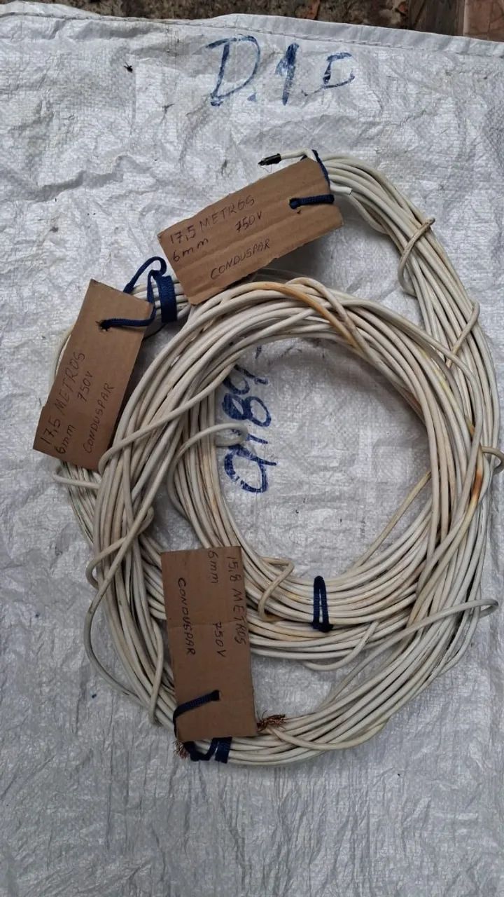 Venda cabos elétricos 6mm² com procedência comprovada (R$ 2,86 ml):