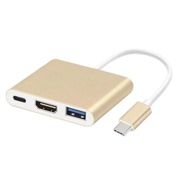 Adaptador Conversor Multiportas USB Tipo C para HDMI USB e Tipo C MO-5in1 ATOMO