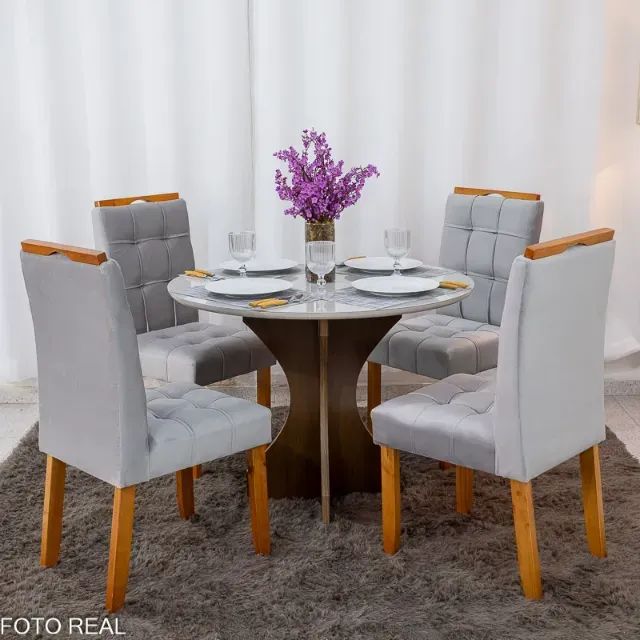 sala mesa de jantar redonda com 4 cadeiras  - Foto 3