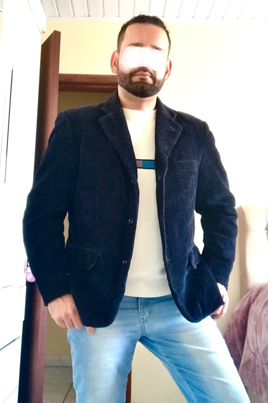 Blazer Slim Veludo & Casaco Tamanho M