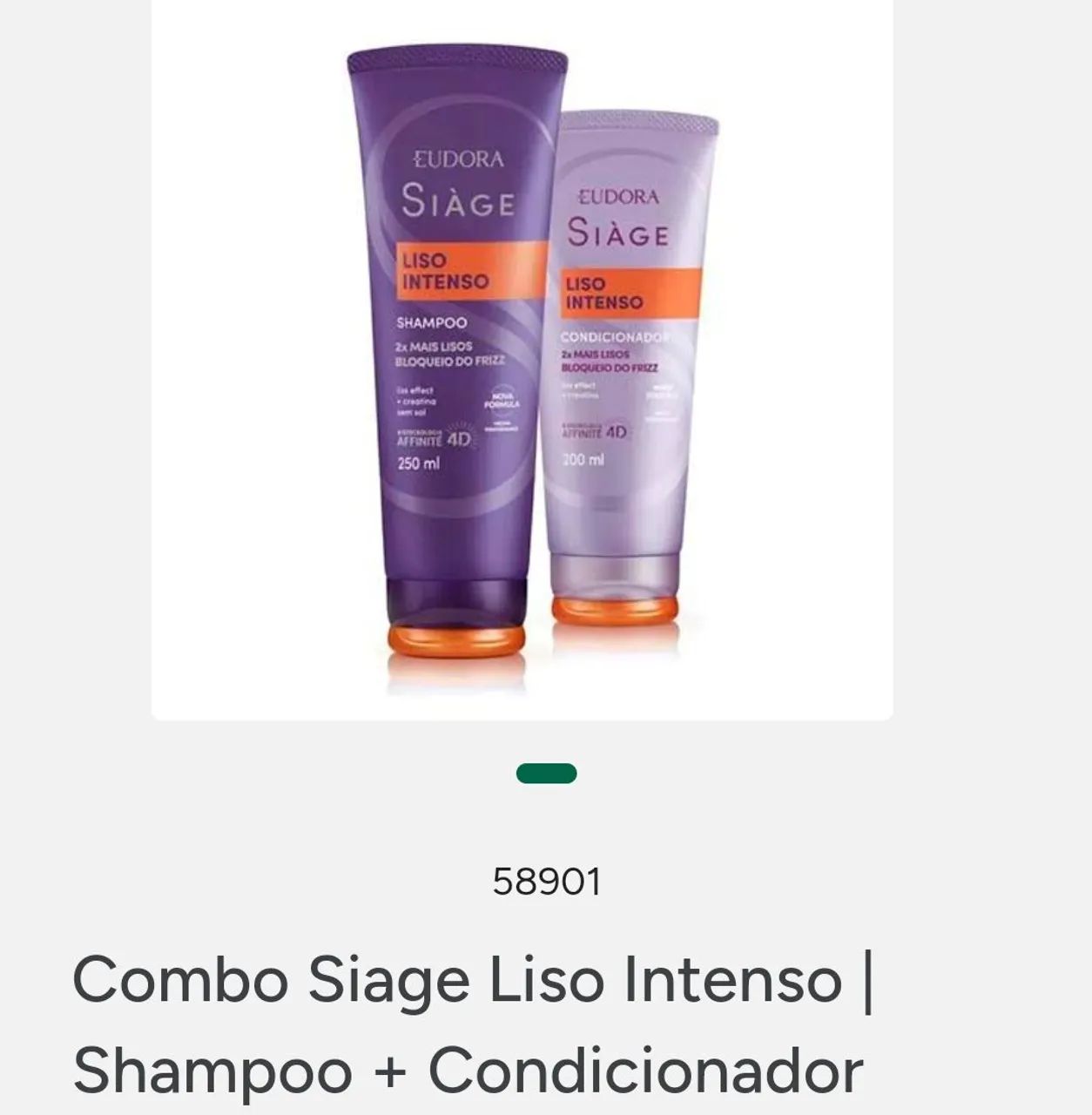 Combo Siage Liso Intenso - Shampoo + Condicionador