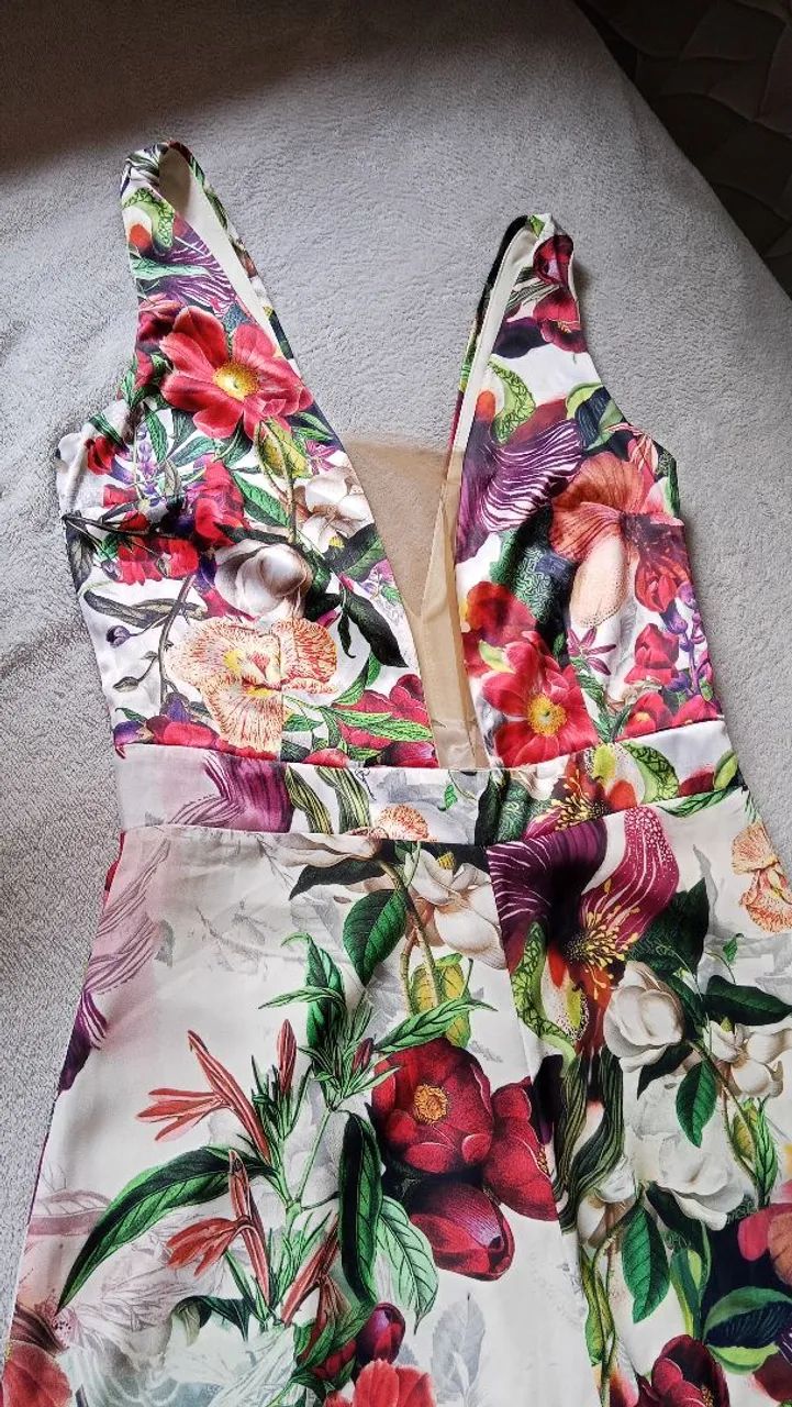 Macacão floral longo 