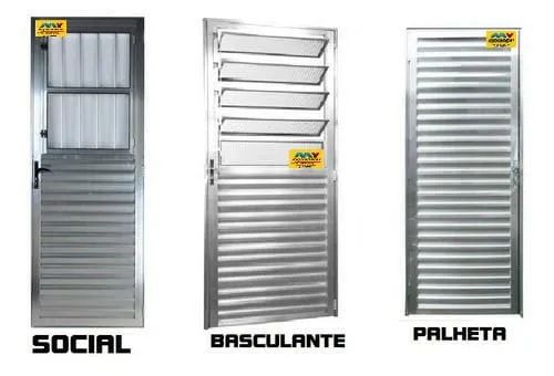 PORTA DE ALUMINIO BRILHANTE 