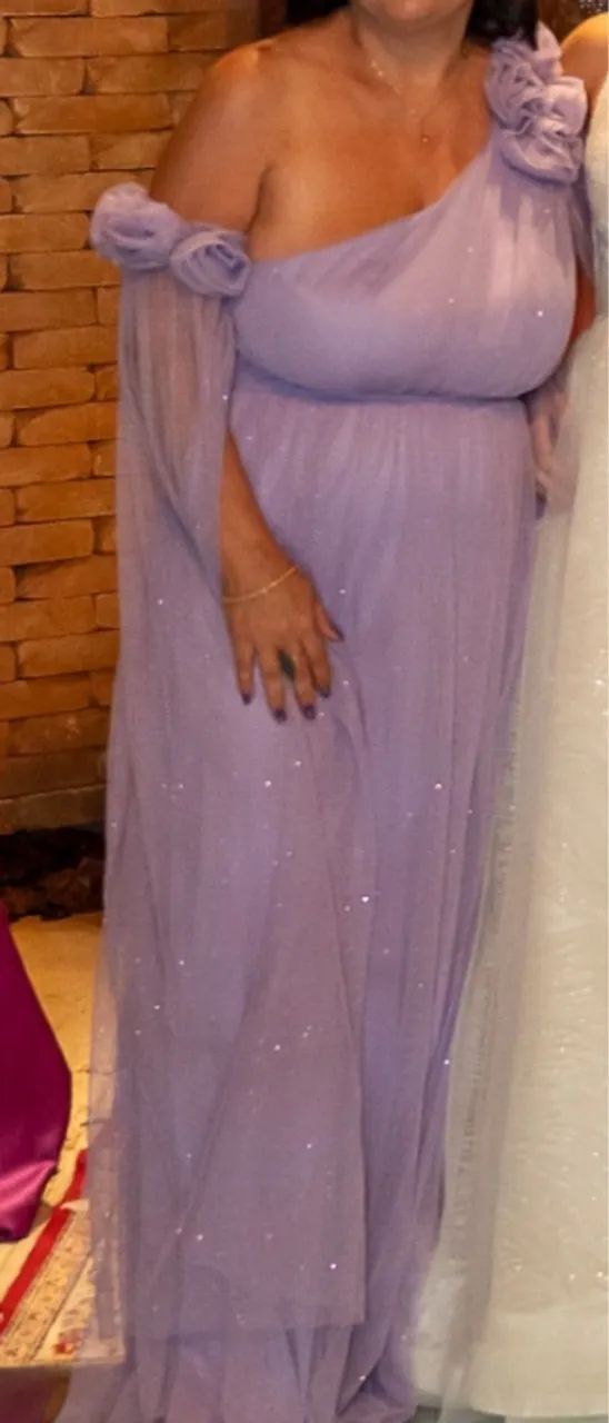 Vestido de Festa Lilás com brilho - Foto 2