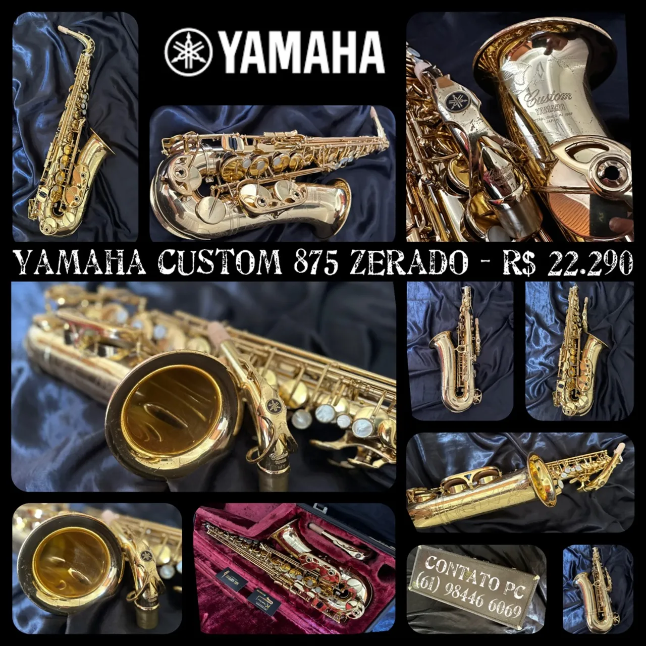 SAX ALTO YAMAHA CUSTOM YAS-875 - REVISADO E PRONTO PARA TOCAR!