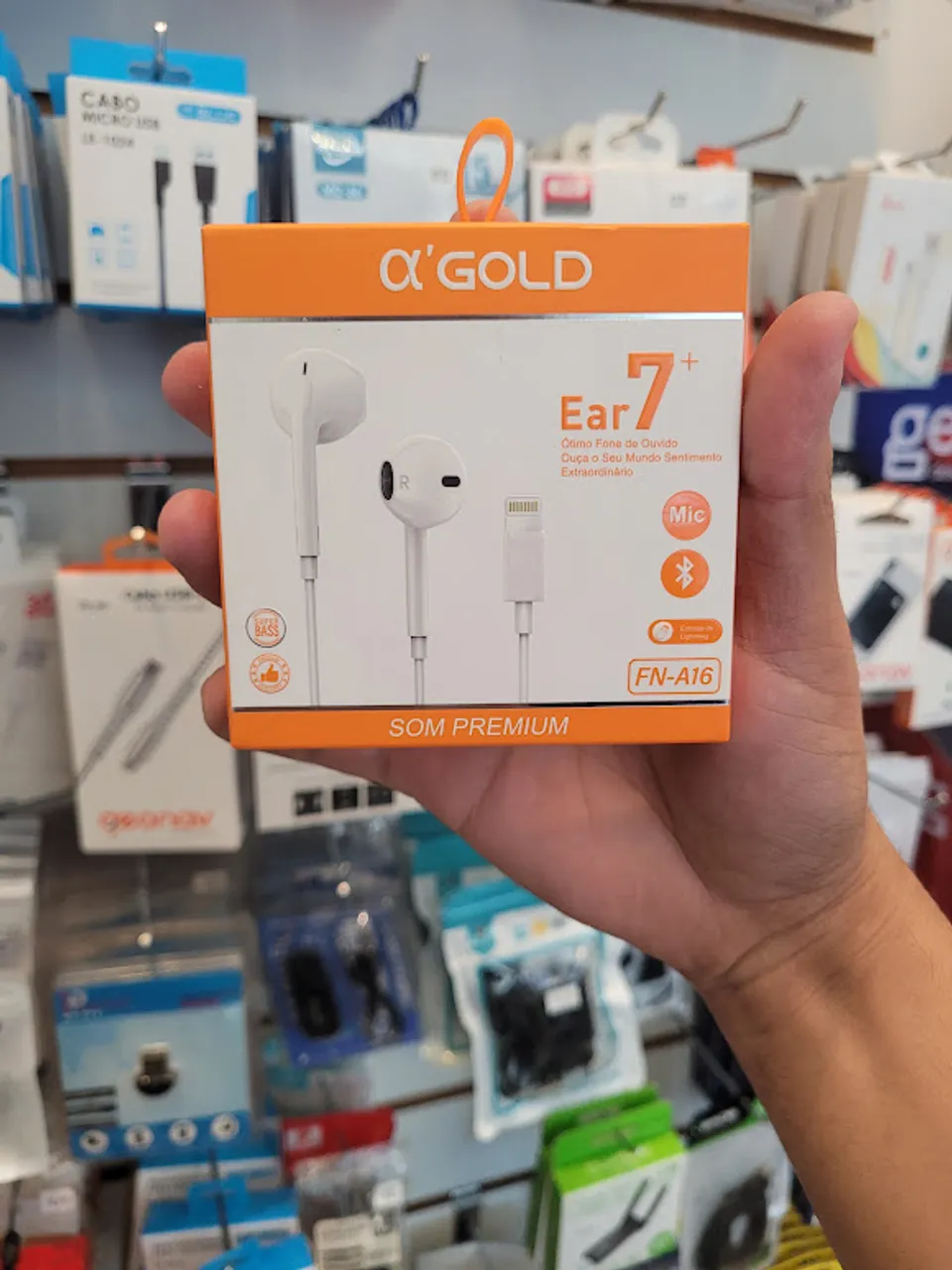 FONE DE OUVIDO LIGHTNING AGOLD FN-A16