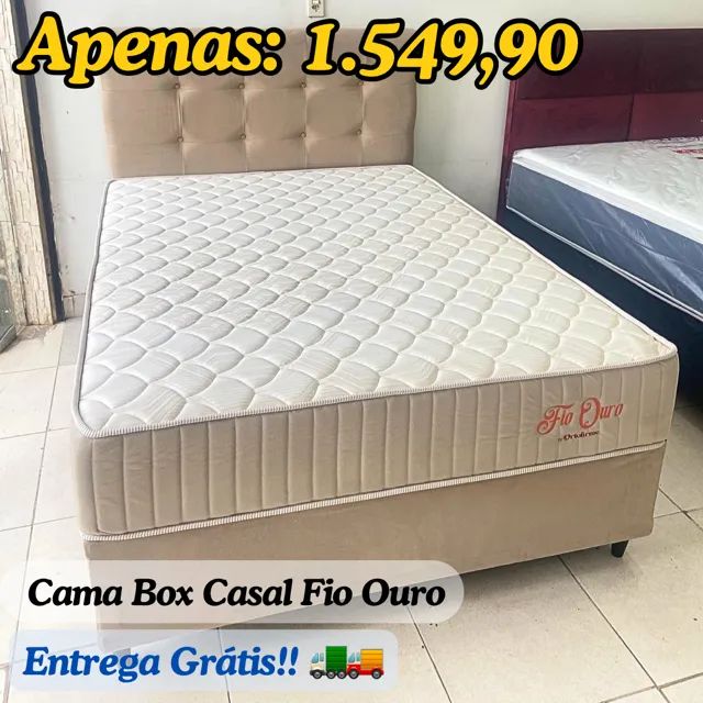  Cama Box Casal Fio Ouro