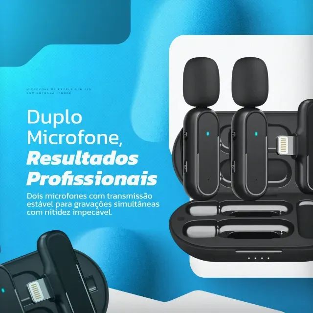 Professional Dual Wireless Lavalier Microphone (For iPhone)