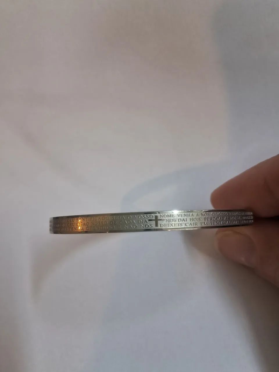 Pulseira de aco inox Pai Nosso 316L - Foto 3