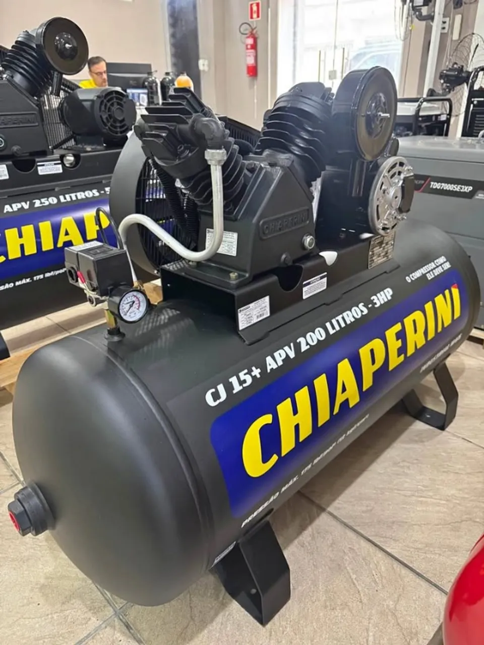 Compressor 200L 175 psi Motor 3cv Monofásico Industrial