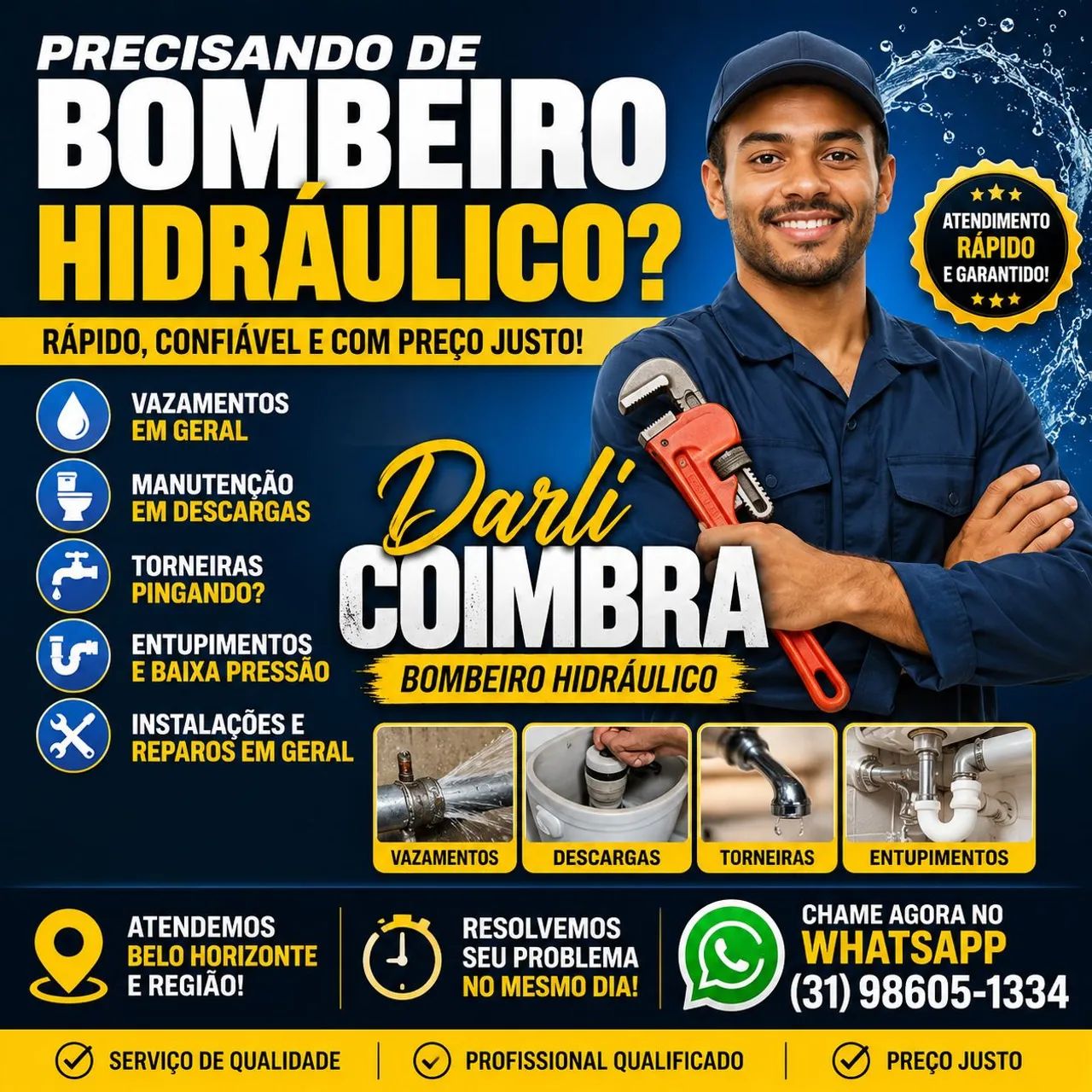 Bombeiro hidráulico encanador 