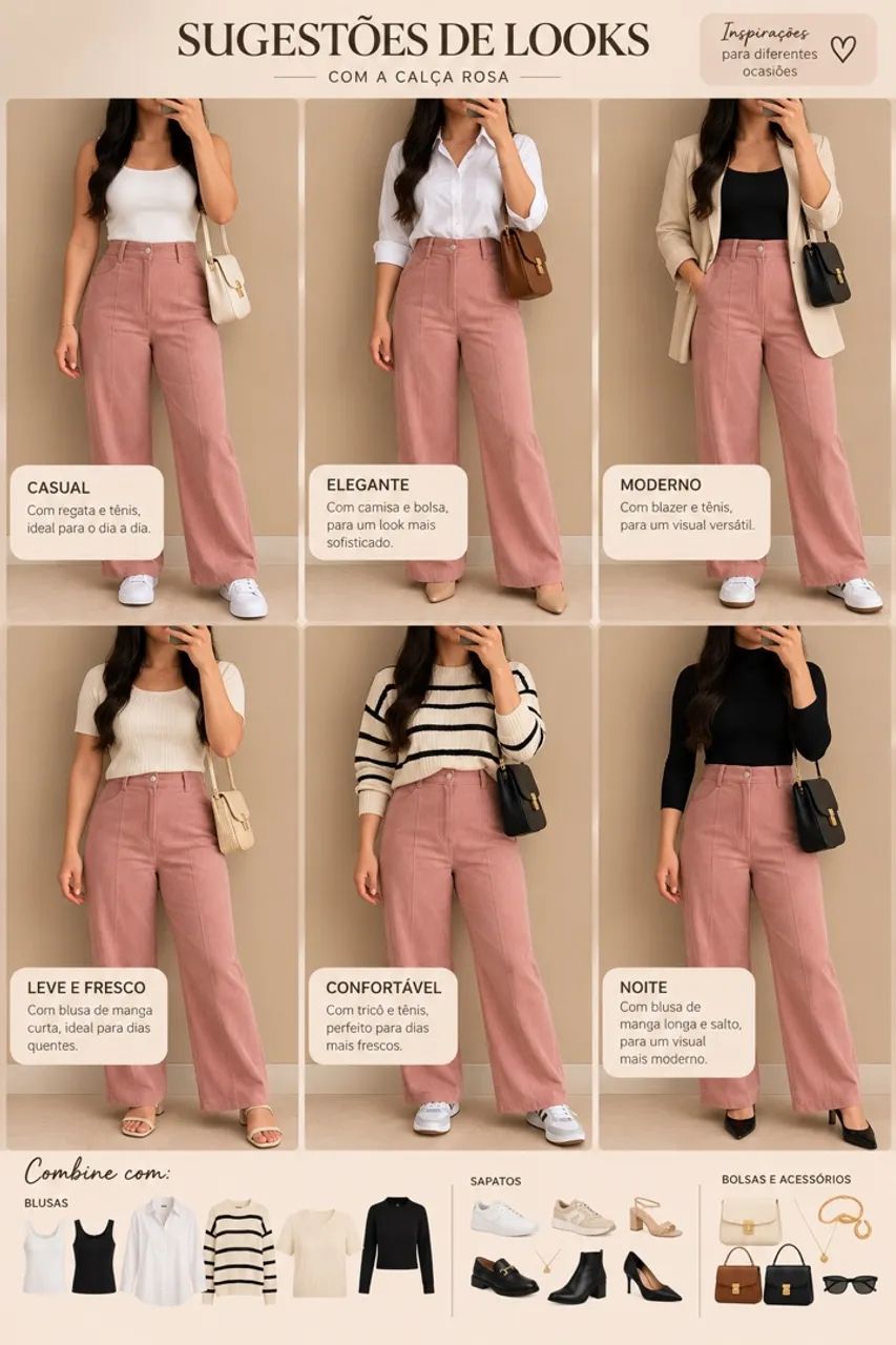 Calça Pantalona Rosé - Lovito - Foto 2