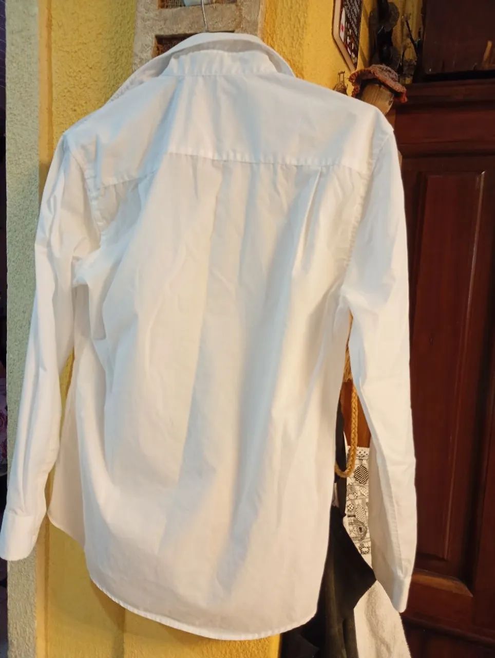 Camisa branca manga longa masculina slim 2 - Foto 5